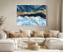 Abstract Blue and Gold Marble Canvas Print | 3-Panel Art for