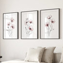 Floral Minimalist Art Posters. 3 Piece Wall Decor by Wall Art Set