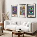 Colorful Yayoi Kusama Poster Set of 3 Museum Art by Wall Art Set