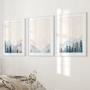 Forest and Mountain Landscape Painting Posters by Wall Art Set