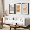 Colorful Wall Art Set of 3 Abstract Kusama Set by Wall Art Set
