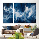 Abstract Ocean Storm Wall Art Canvas Print – Deep Blue White