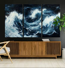 Abstract Ocean Waves Wall Art Canvas Print – Dynamic Stormy