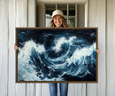 Abstract Ocean Waves Wall Art Canvas Print – Dynamic Stormy