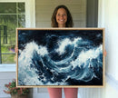 Abstract Ocean Waves Wall Art Canvas Print – Dynamic Stormy