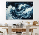 Abstract Ocean Waves Wall Art Canvas Print – Dynamic Stormy
