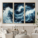 Abstract Ocean Waves Wall Art Canvas Print – Dynamic Stormy
