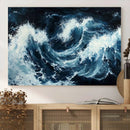 Abstract Ocean Waves Wall Art Canvas Print – Dynamic Stormy