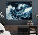 Abstract Ocean Waves Wall Art Canvas Print – Dynamic Stormy