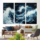 Abstract Ocean Waves Wall Art Canvas Print – Dynamic Stormy