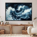 Abstract Ocean Waves Wall Art Canvas Print – Dynamic Stormy