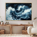 Abstract Ocean Waves Wall Art Canvas Print – Dynamic Stormy