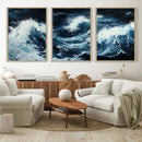 Abstract Ocean Waves Wall Art Canvas Print – Dynamic Stormy