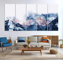 Abstract Watercolor Mountain Landscape Art Canvas Print