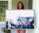 Abstract Watercolor Mountain Landscape Art Canvas Print