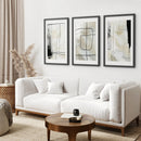 Black and Beige Minimalist Set of 3 Pieces. Nordic Abstract Style by Wall Art Set