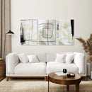 Black and Beige Minimalist Set of 3 Pieces. Nordic Abstract Style by Wall Art Set