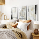 Black and Beige Minimalist Set of 3 Pieces. Nordic Abstract Style by Wall Art Set