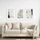 Black and Beige Minimalist Set of 3 Pieces. Nordic Abstract Style by Wall Art Set