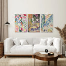 Japanese Garden Set of 3 Posters. Abstract Eclectic Art by Wall Art Set