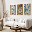 Japanese Garden Set of 3 Posters. Abstract Eclectic Art by Wall Art Set