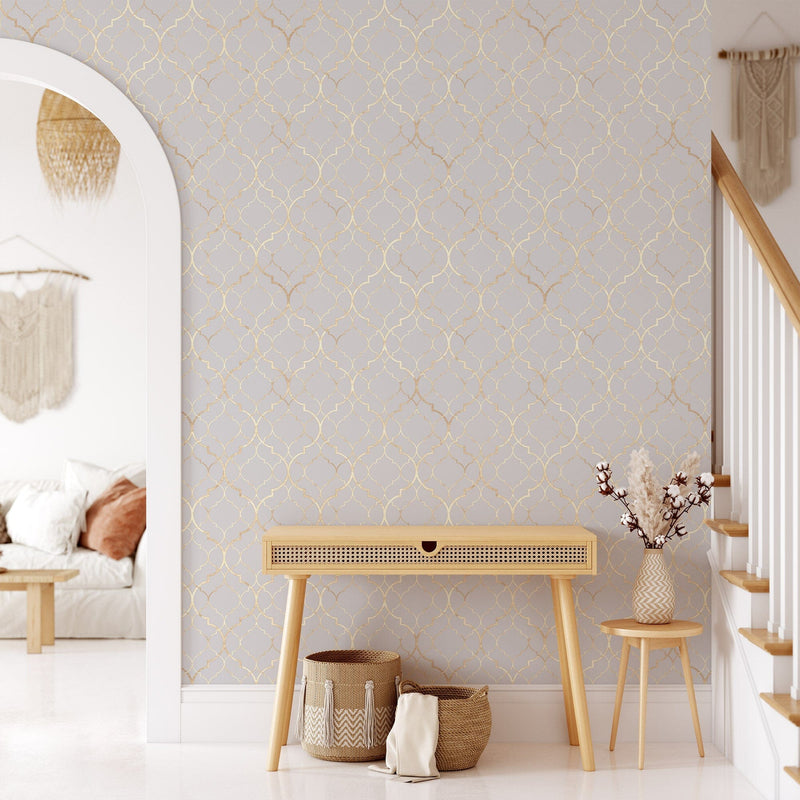 Beige Geometric Wallpaper