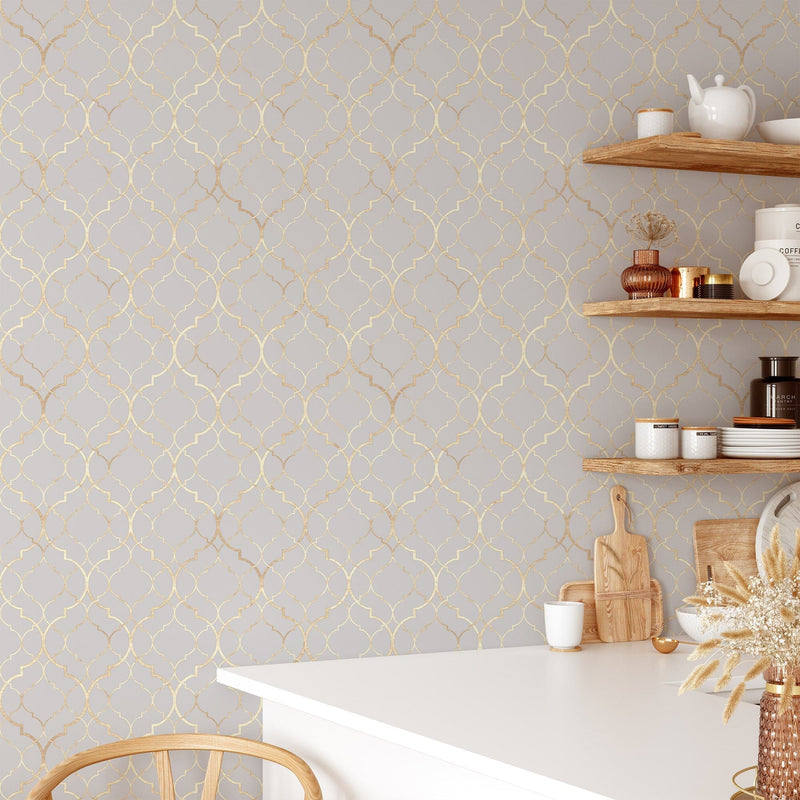 Beige Geometric Wallpaper