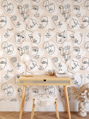 Abstract Line Face Wallpaper - Bohemian Woman Face Wallpaper