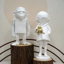 GobekUsa Banksy Sculpture Collection: Flower Thrower & Balloon Girl Figurines for Home & Office