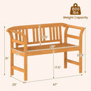 Acacia Wood 2-Person Patio Loveseat with Backrest and Armrests by LJGDeals