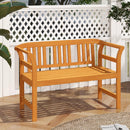 Acacia Wood 2-Person Patio Loveseat with Backrest and Armrests by LJGDeals