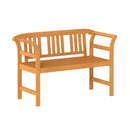 Acacia Wood 2-Person Patio Loveseat with Backrest and Armrests by LJGDeals