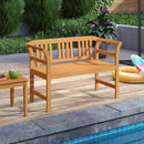 Acacia Wood 2-Person Patio Loveseat with Backrest and Armrests by LJGDeals