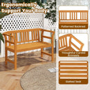 Acacia Wood 2-Person Patio Loveseat with Backrest and Armrests by LJGDeals