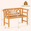 Acacia Wood 2-Person Patio Loveseat with Backrest and Armrests for Porch by LJGDeals