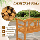 Acacia Wood 2-Person Patio Loveseat with Backrest and Armrests for Porch by LJGDeals