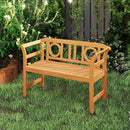Acacia Wood 2-Person Patio Loveseat with Backrest and Armrests for Backyard by LJGDeals