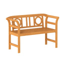 Acacia Wood 2-Person Patio Loveseat with Backrest and Armrests for Backyard by LJGDeals