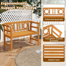 Acacia Wood 2-Person Patio Loveseat with Backrest and Armrests for Backyard by LJGDeals