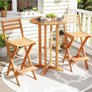 Acacia Wood Bar Height Chair with Backrest and Footrest for Backyard by LJGDeals