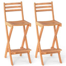 Acacia Wood Bar Height Chair with Backrest and Footrest for Backyard by LJGDeals