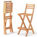 Acacia Wood Bar Height Chair with Backrest and Footrest for Backyard by LJGDeals