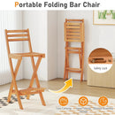 Acacia Wood Bar Height Chair with Backrest and Footrest for Backyard by LJGDeals