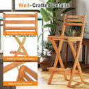 Acacia Wood Bar Height Chair with Backrest and Footrest for Backyard by LJGDeals