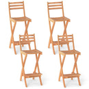 Acacia Wood Bar Height Chair with Backrest and Footrest for Backyard by LJGDeals