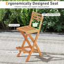 Acacia Wood Bar Height Chair with Backrest and Footrest for Backyard by LJGDeals