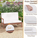 4 Piece Outdoor Acacia Wood Conversation Set with Soft Seat and Back Cushions by LJGDeals