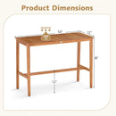 Acacia Wood Counter Height Table with Slatted Tabletop and Footrest Crossbar by LJGDeals