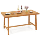 Acacia Wood Dining Table for 6 People Heavy-Duty Indoor Outdoor by LJGDeals