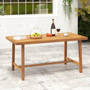 Acacia Wood Dining Table for 6 People Heavy-Duty Indoor Outdoor by LJGDeals